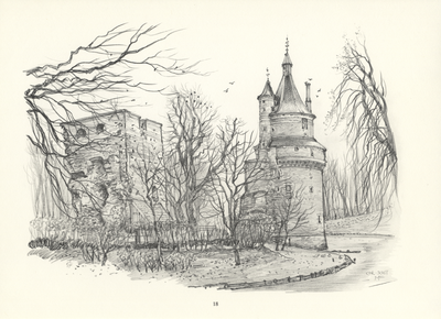 817473 Gezicht op de donjon en de Bourgondische toren van het kasteel Duurstede te Wijk bij Duurstede.